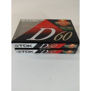 2 Pack TDK D 60 D60 Normal Position Type I Audio Cassette Tapes Slimline EcoCase